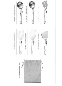 Beauenty 6-piece stainless steel kitchenware set 304 stainless steel foldable kitchen cooking tools cooking utensil set, stainless steel material is durable and easy to clean, suitable for kitchen, cooking,  - Image 2