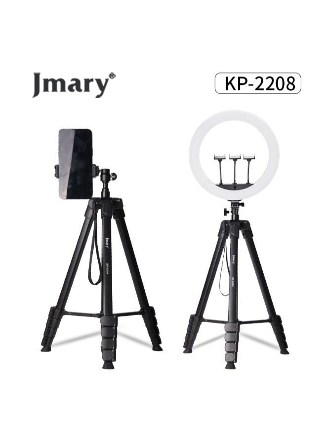Jmary Professional Camera Tripod Stand Lightweight Travel Aluminum Stand Multifunctional Professional Tripod 360° Rotation Tripod Stand Horizontal Rotatable Center Column tripod (KP-2208) - Image 1