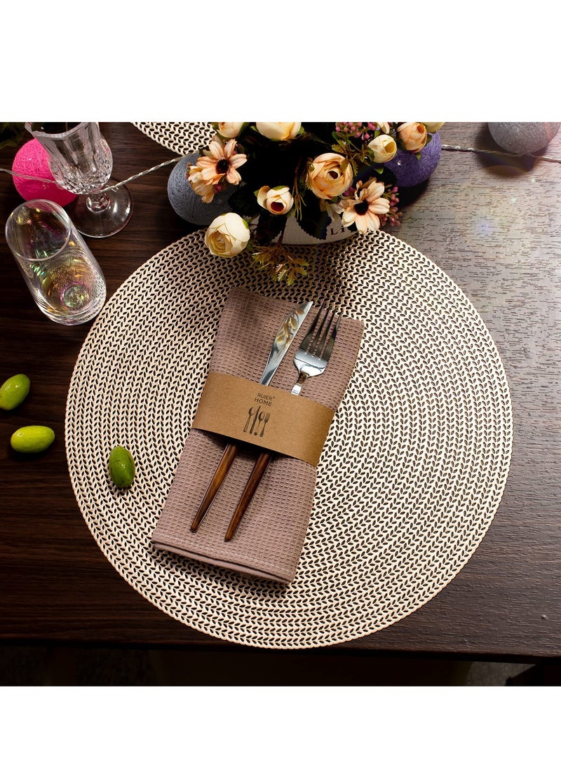 Placemats Set of 6, Heat Resistant Washable Waterproof Oil-Proof Placemats, Wrinkle Free Kitchen Dining Table Mats - Image 4