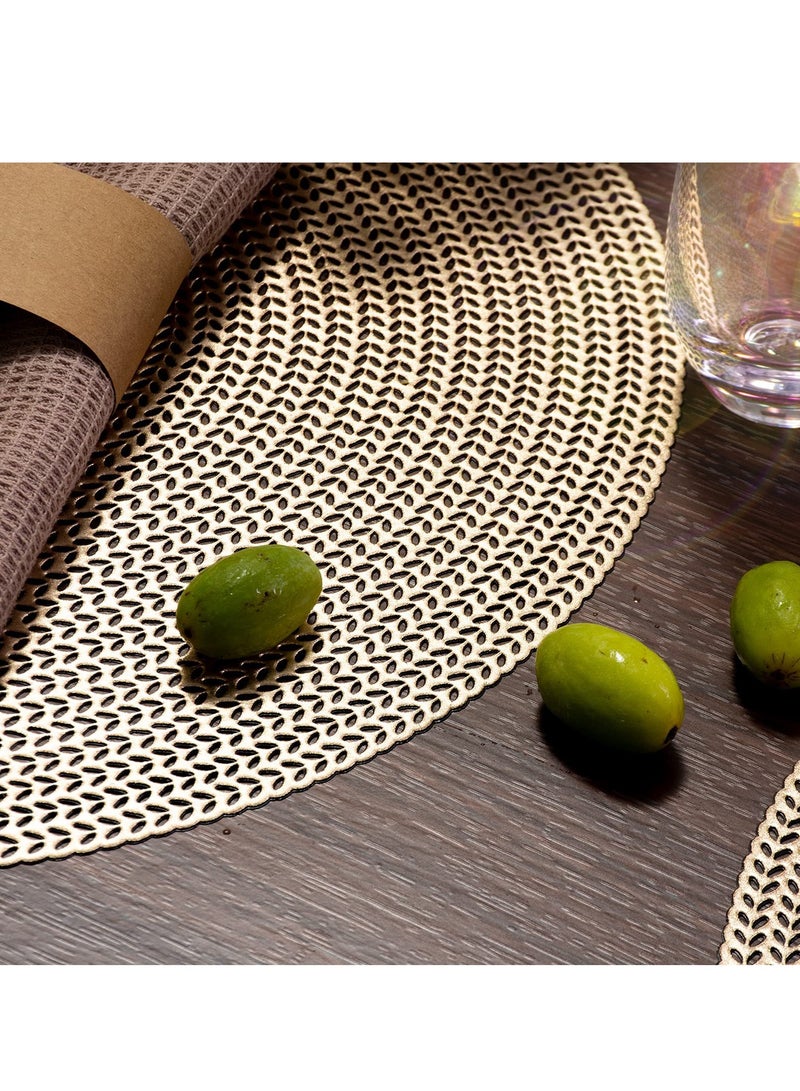 Placemats Set of 6, Heat Resistant Washable Waterproof Oil-Proof Placemats, Wrinkle Free Kitchen Dining Table Mats - Image 5