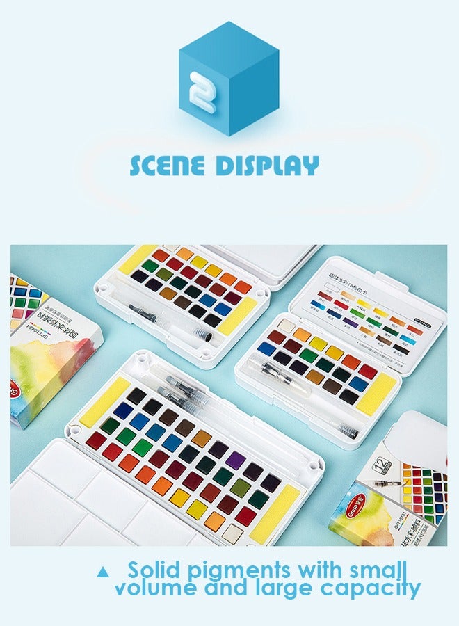 Transparent Solid Water Colour Paint,Transparent Solid Watercolor Paint Suit 36 Colors Watercolor For Brush Pen Painting Drawing Students Artist Art  - Image 4