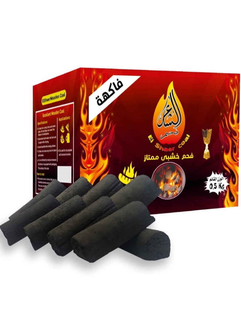 Generic - Al Shaer charcoal consists of 500 grams. The burning time lasts more than an hour. Excellent wood charcoal. It does not emit any type of odor or smoke. It is not affected by humidity. It is used for all purposes and incense burners. - Image 1