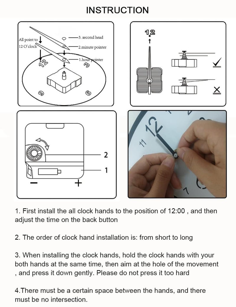 DHARMISHO DHARMISHO Acrylic Table Top Clock with Stand Study Office Kids Room White Black Color 15 Cm with Out Glass CL 098  - Image 4