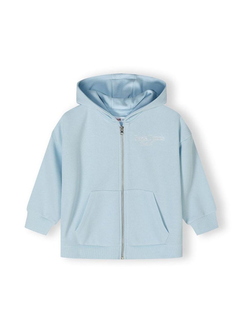 MINOTI Girls Zip-Up Hoodie with Front Pockets and Hood  - Image 2