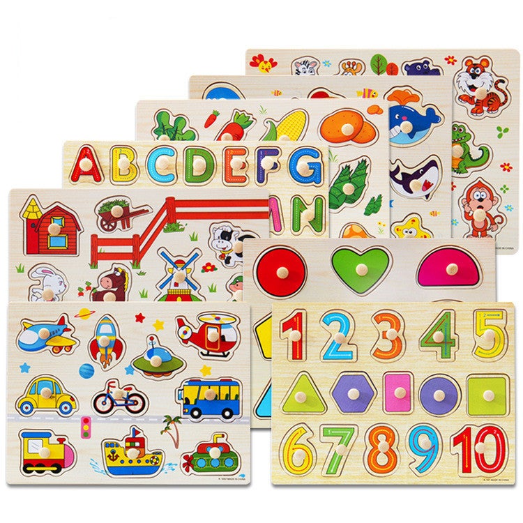 Children'S Early Education Puzzle Animal Digital Hand-Held Board Letter Puzzle 3-4 Years Old Baby Wooden Toys - Image 5