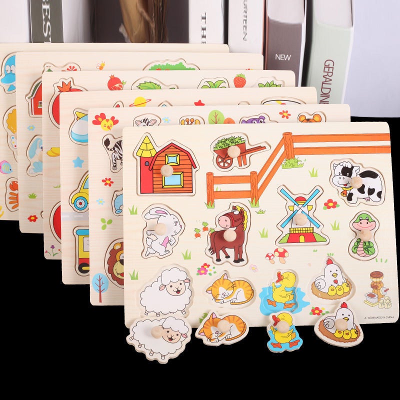 Children'S Early Education Puzzle Animal Digital Hand-Held Board Letter Puzzle 3-4 Years Old Baby Wooden Toys - Image 3