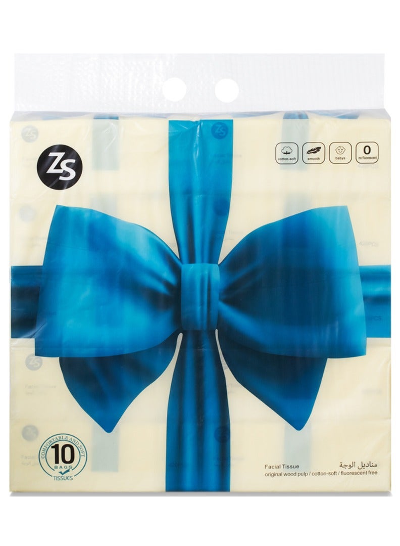 Generic ZS Plus 5-Ply Facial Tissues – 10 Packs x 420 Tissues, Ultra Soft, Chemical-Free, 100% Natural Wood Pulp, Safe for Sensitive Skin  - Image 1