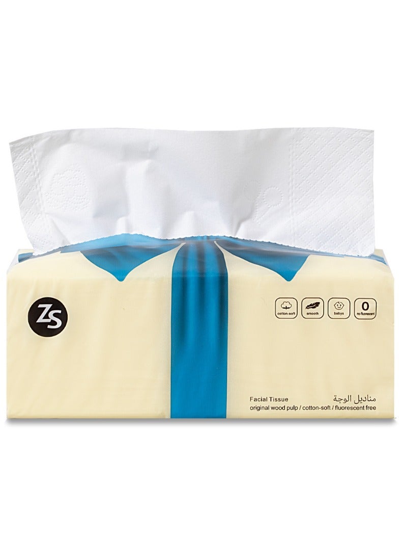 Generic ZS Plus 5-Ply Facial Tissues – 10 Packs x 420 Tissues, Ultra Soft, Chemical-Free, 100% Natural Wood Pulp, Safe for Sensitive Skin  - Image 2