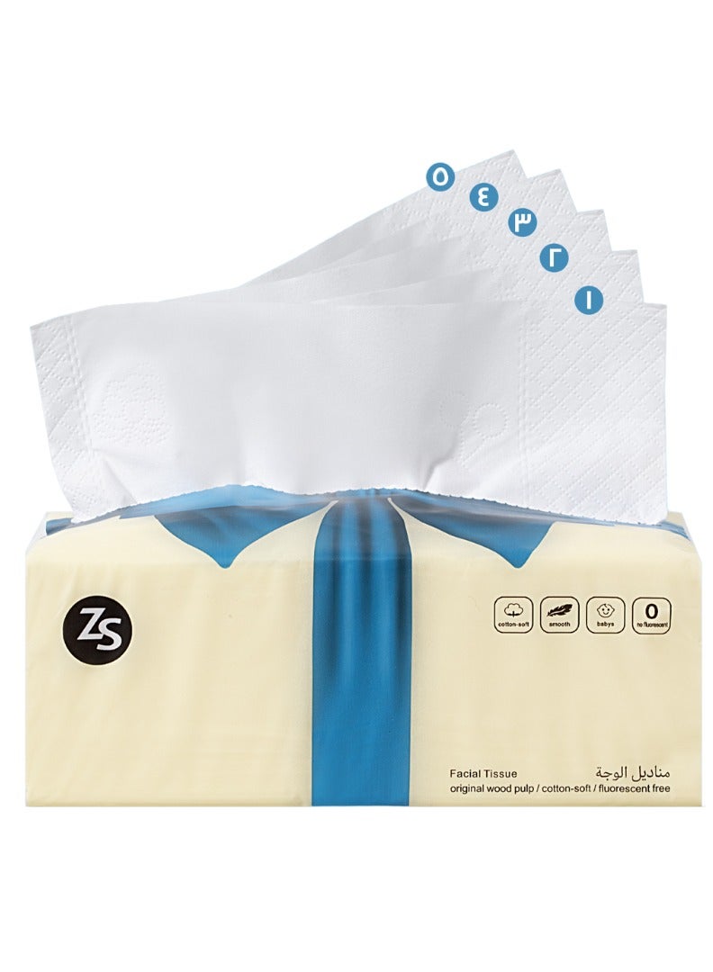 Generic ZS Plus 5-Ply Facial Tissues – 10 Packs x 420 Tissues, Ultra Soft, Chemical-Free, 100% Natural Wood Pulp, Safe for Sensitive Skin  - Image 3