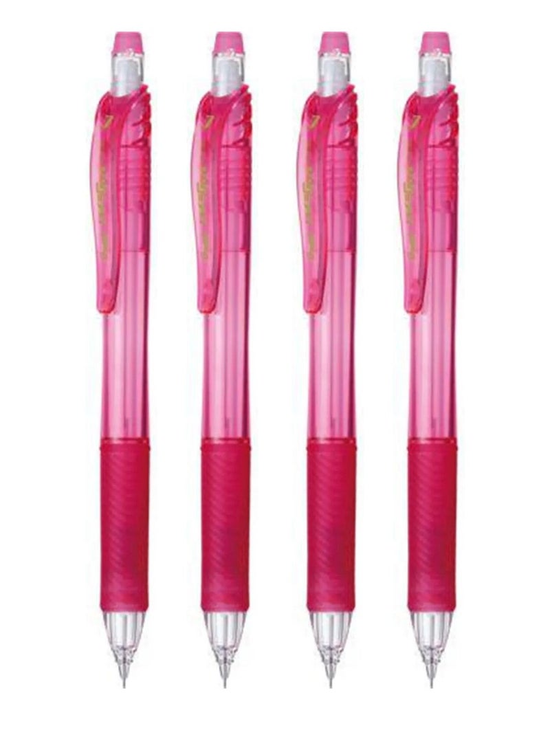 Pentel 4-Piece Mechanical Pencils 0.7mm Tip Pink Body - Image 1