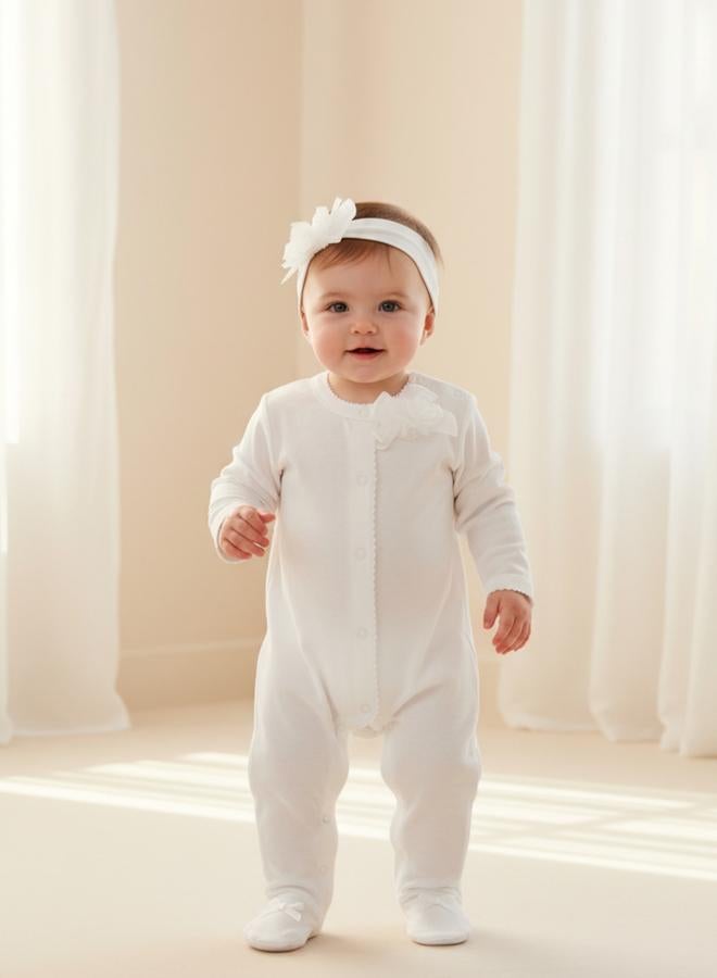Luna & Lily 2 Piece - Button-Up Sleepsuit With Headband Set - Image 1