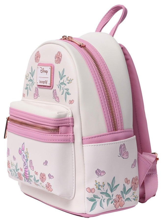 Loungefly Winnie the Pooh Eeyore Mini Backpack Handbag Floral Print Double Strap Shoulder Bag, Pink, Piglet, 9" x 10" x 4.5" - Image 2