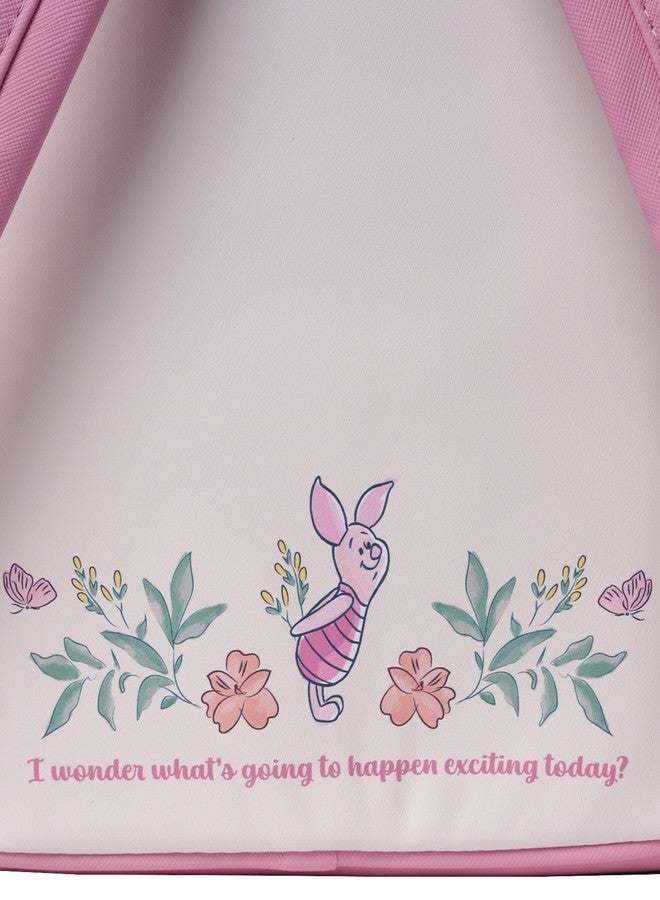 Loungefly Winnie the Pooh Eeyore Mini Backpack Handbag Floral Print Double Strap Shoulder Bag, Pink, Piglet, 9" x 10" x 4.5" - Image 4