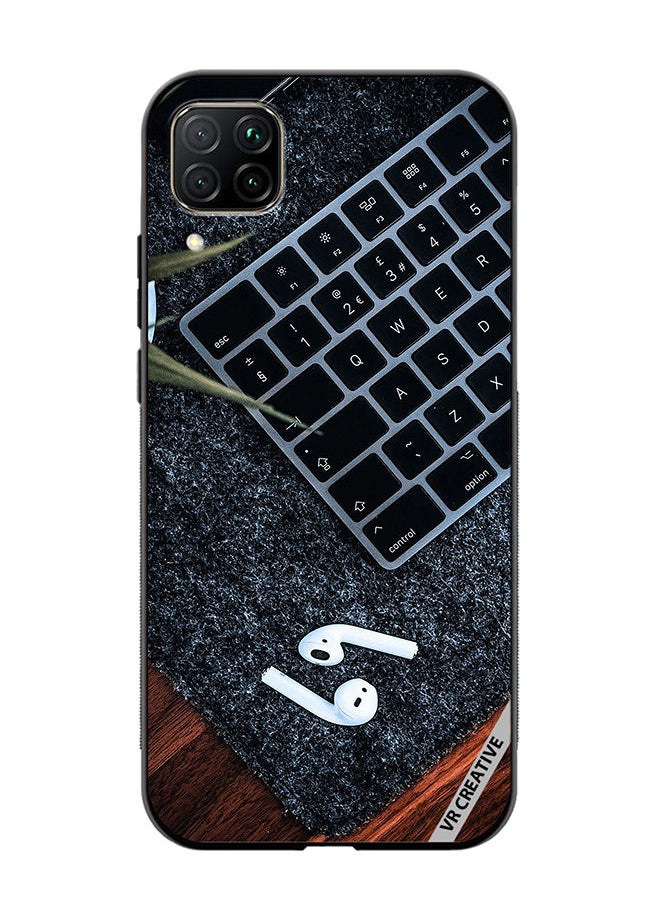 Protective Case Cover For Huawei Nova 7i/P40 Lite Earphone With Keyboard Design Multicolour