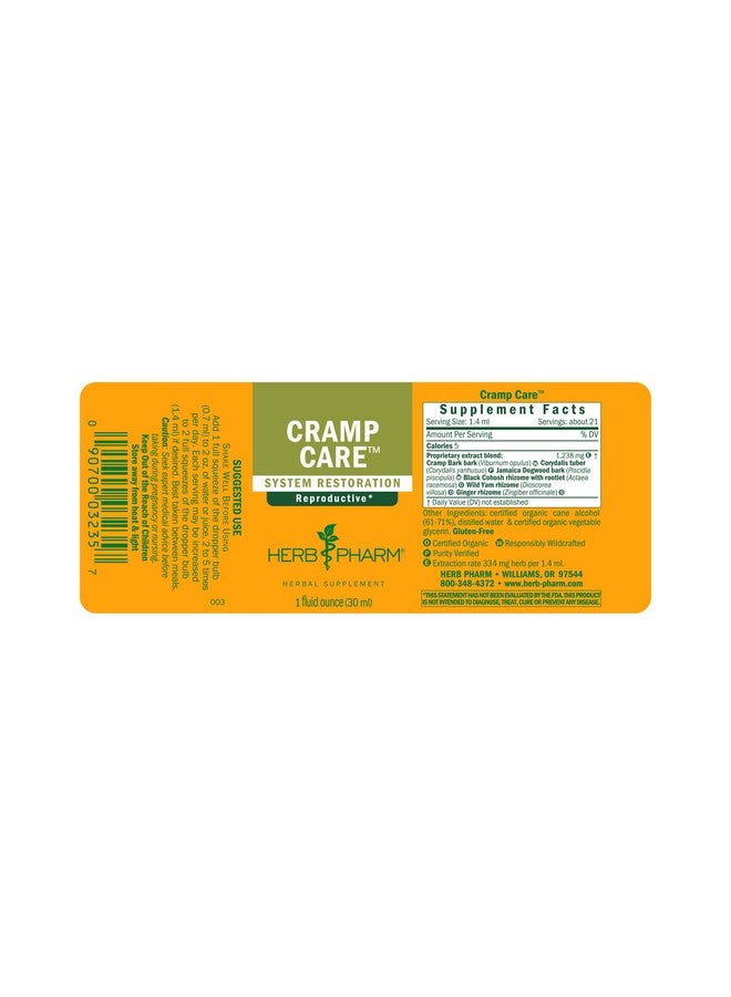 Herb Pharm Cramp Care Liquid Herbal Extract Drops to Support a Healthy Menstrual Cycle, 1 Oz - Image 2
