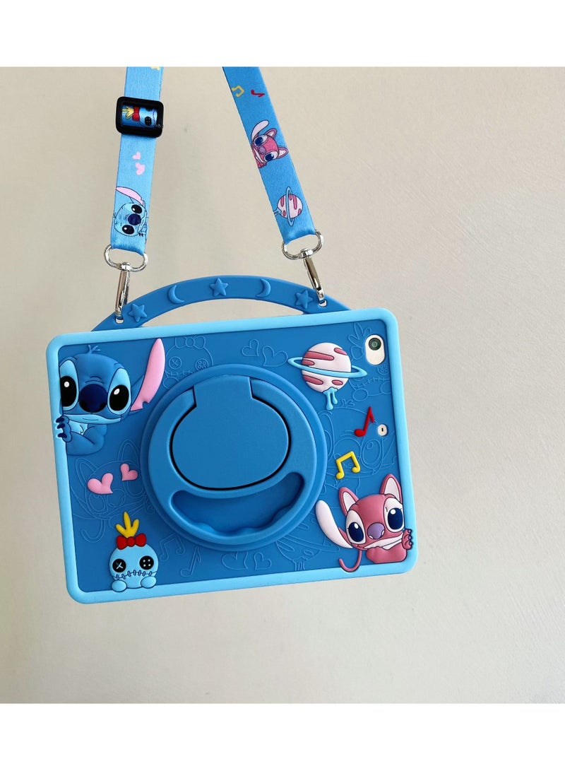 general Samsung Galaxy Tab A9 Plus 11 inch 2023 Case, 360° Rotating Grip Stand Adjustable Strap Cute Cat Silicone Protective Sheet Case for Kids - Image 3