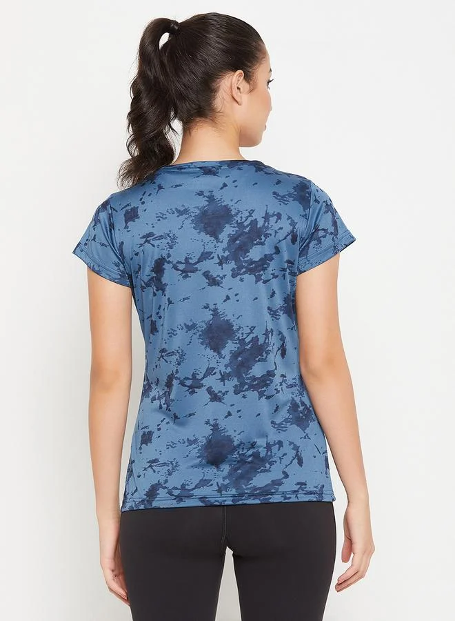 Clovia Clovia Comfort Fit Reflective Text Print Active T-Shirt