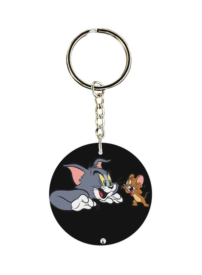 Double Sided Tom And Jerry Printed Keychain
