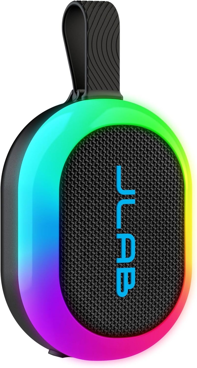 Jlab Pop Party Ultra-Portable Small Bluetooth Speaker with 8H+ Playtime - 5W Wireless Outdoor Travel Speaker with RGB Lights & Bold Audio, IPX5 Water Resistant Mini Speakers, Black - Image 1
