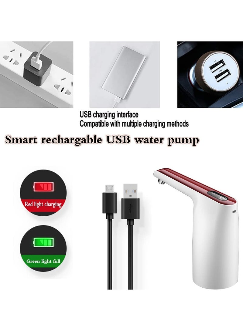 SYOSI مضخة مياه كهربائية، 2-5 جالون مضخة مياه كهربائية محمولة عالمية للشحن عبر USB مضخة مياه الشرب مضخة زجاجة مياه تلقائية منزلية للمطبخ المكتب التخييم موزع مياه  - Image 3