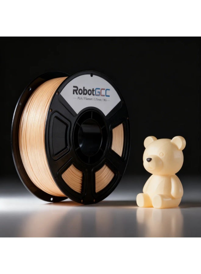 robotgcc Silk Skin Tone PLA 1.75mm 3D Printer Filament 1KG, Glossy Silk Finish PLA Filament, Smooth Extrusion, Low Warping, High Precision ±0.05mm, Easy Print Material for FDM 3D Printers, Ideal for Models, Figurines, Prototyping - Image 1