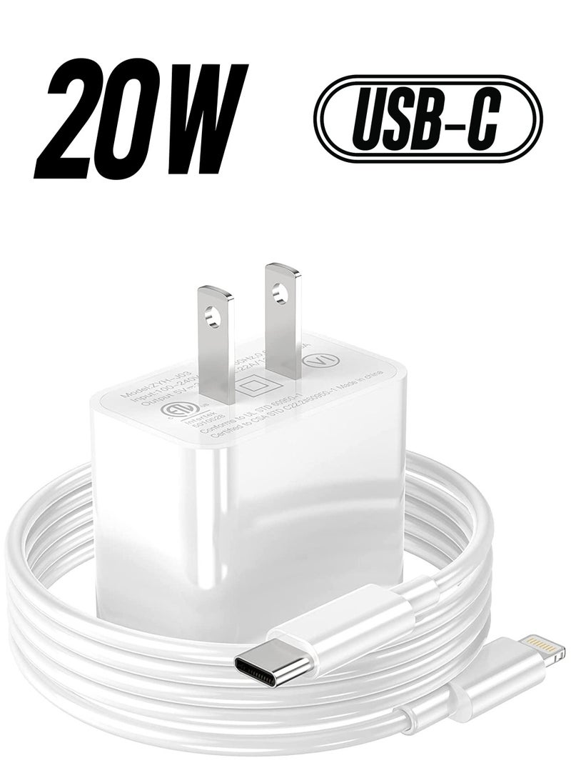 Generic [Apple MFI Certified] iPhone Charger Apple Block USB C Fast Wall Plug with 6ft USB C to Lightning Cable for iPhone13/ 12/12pro/12 pro max/11 pro Max/Air pods pro/iPad air 3/min4/5 (1 Pack)  - Image 1