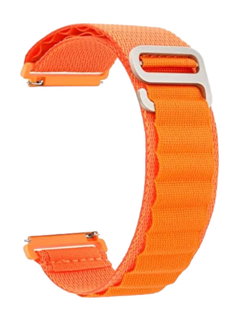 Generic - 20mm Stretch Nylon Metal Alpine Loop Woven Strap For Amazfit Bip U Pro / Bip / Bip Lite / Bip S / Bip S Lite / Bip U - With Titanium G Hook  Orange - Image 1