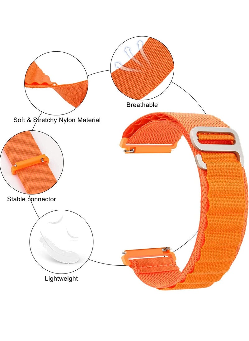 Generic - 20mm Stretch Nylon Metal Alpine Loop Woven Strap For Amazfit Bip U Pro / Bip / Bip Lite / Bip S / Bip S Lite / Bip U - With Titanium G Hook  Orange - Image 1