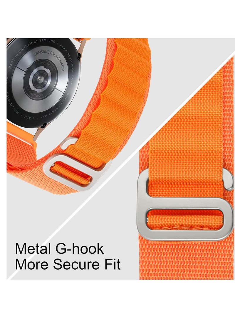 Generic - 20mm Stretch Nylon Metal Alpine Loop Woven Strap For Amazfit Bip U Pro / Bip / Bip Lite / Bip S / Bip S Lite / Bip U - With Titanium G Hook  Orange - Image 1