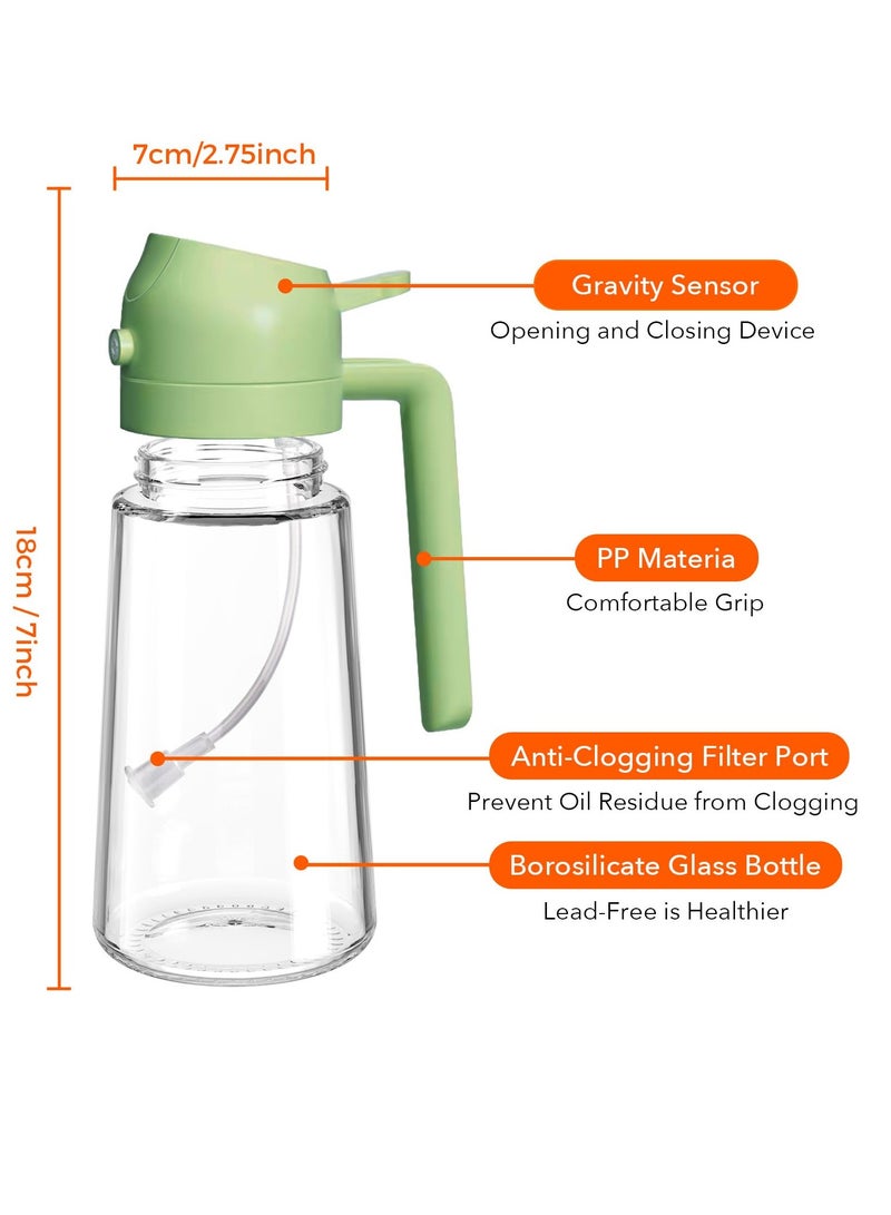 16oz/470ml Oil Sprayer for Cooking with Stickers, Food-grade Premium 2 in 1 Olive Oil Dispenser Bottle for Kitchen Gadgets, Air Fryer, Salad, Frying, BBQ (Green) - Image 4