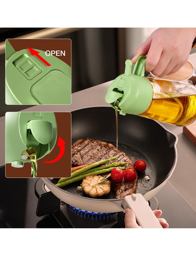 16oz/470ml Oil Sprayer for Cooking with Stickers, Food-grade Premium 2 in 1 Olive Oil Dispenser Bottle for Kitchen Gadgets, Air Fryer, Salad, Frying, BBQ (Green) - Image 3