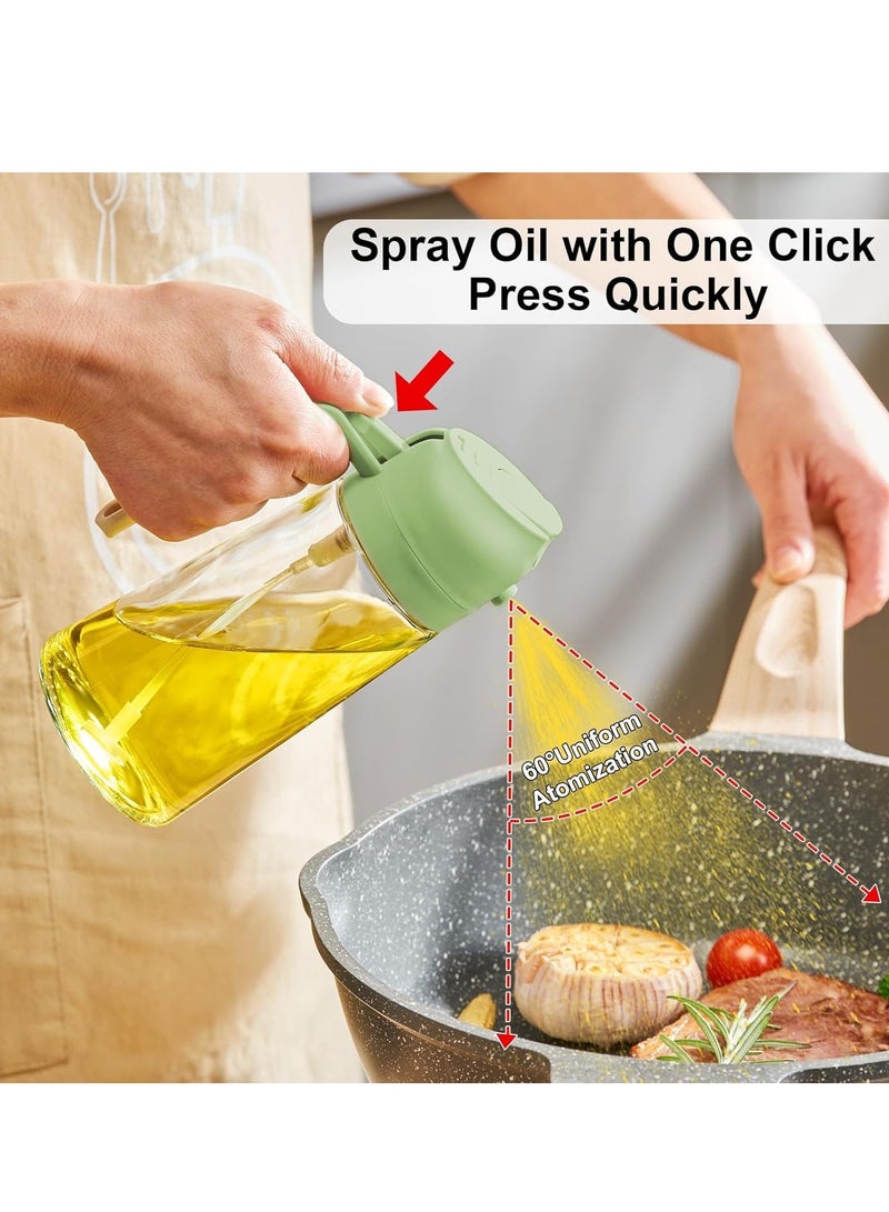 16oz/470ml Oil Sprayer for Cooking with Stickers, Food-grade Premium 2 in 1 Olive Oil Dispenser Bottle for Kitchen Gadgets, Air Fryer, Salad, Frying, BBQ (Green) - Image 5
