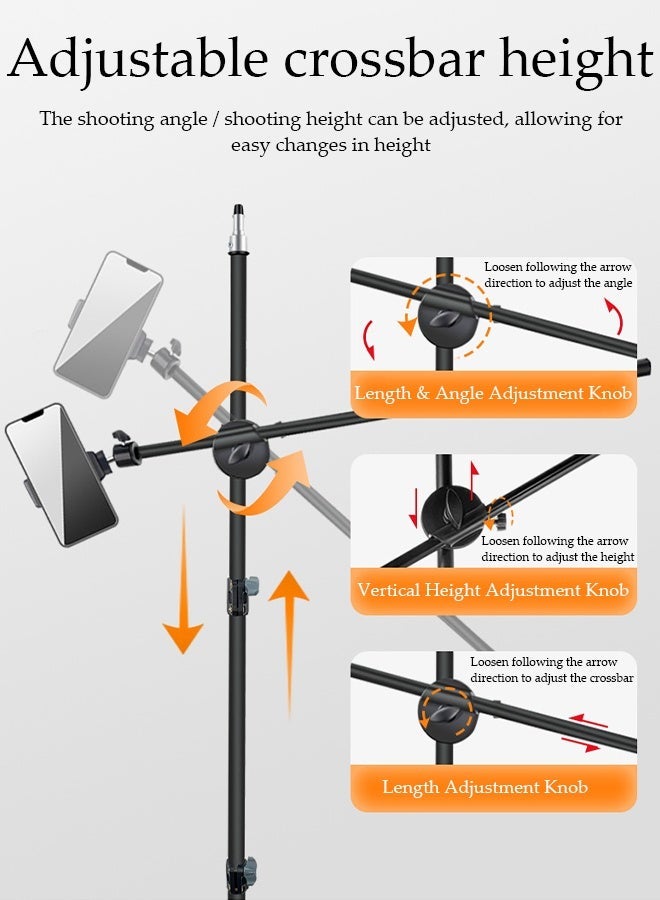 DUNISO Multi Functional Mobile Phone Tripod with Remote Extendable Portable High Strength Legs and Extendable Tube Tripod Stand Dual Machine Position Swivel Pan Head Professional Aluminum Lightweight Extendable Phone Tripod - Image 2