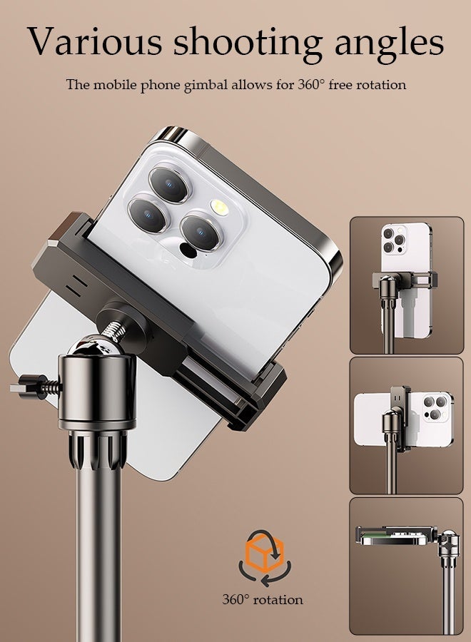 DUNISO Multi Functional Mobile Phone Tripod with Remote Extendable Portable High Strength Legs and Extendable Tube Tripod Stand Dual Machine Position Swivel Pan Head Professional Aluminum Lightweight Extendable Phone Tripod - Image 4