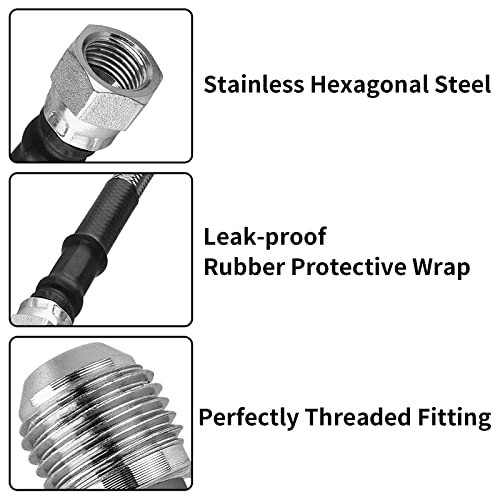 MuHize 70-Inch Transmission Cooler Lines 6AN - SAE Stainless Steel Braided Transmission Hose for GM 4L60E 4L80E 4L65E 700R4, Fit Chevy Silverado/GMC Sierra - Image 5