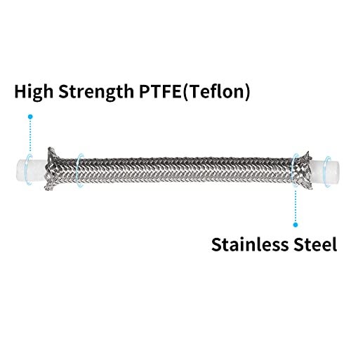 MuHize 70-Inch Transmission Cooler Lines 6AN - SAE Stainless Steel Braided Transmission Hose for GM 4L60E 4L80E 4L65E 700R4, Fit Chevy Silverado/GMC Sierra - Image 4