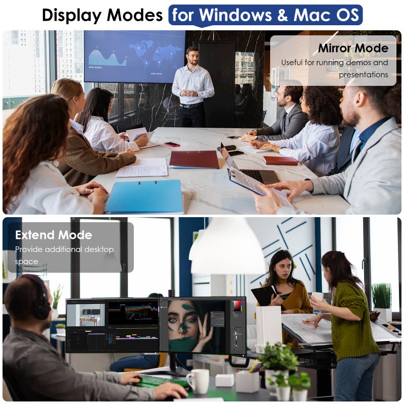 واف لينك Wavlink UG39DK1 Black Dual 2K USB 3.0 Universal Docking Station, Black | WL-UG39DK1 - Image 4