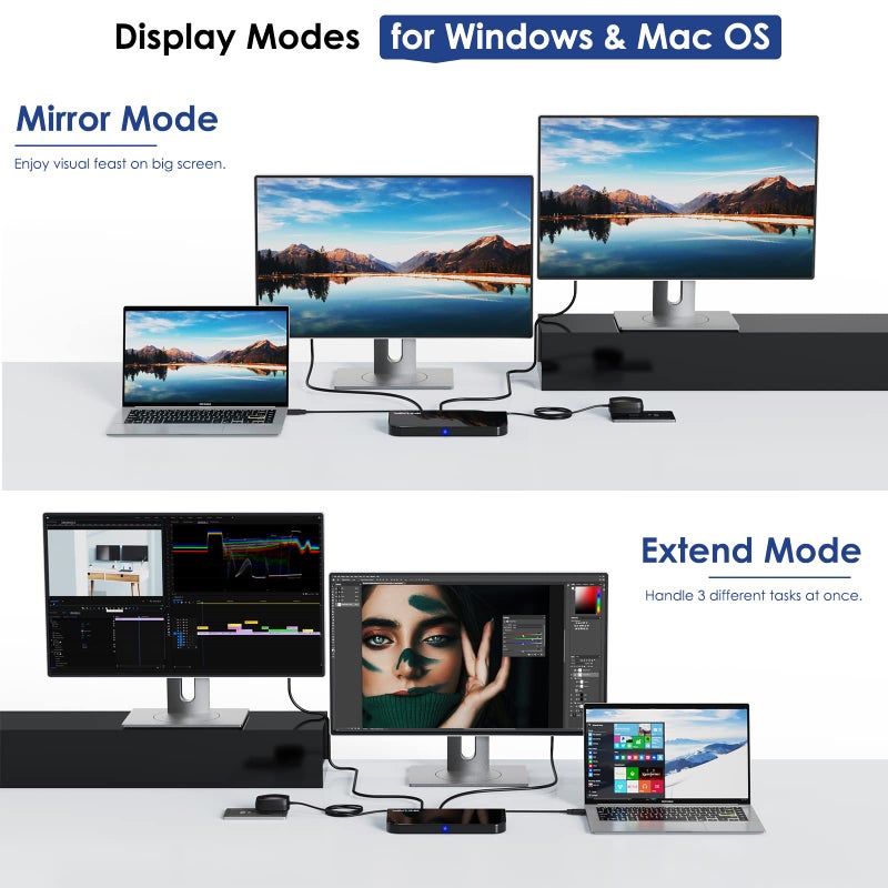 واف لينك Wavlink UG39DK1 Black Dual 2K USB 3.0 Universal Docking Station, Black | WL-UG39DK1 - Image 3