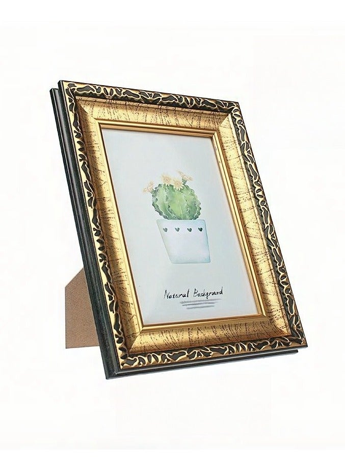 Pack of 2, A4 Photo Frame, Minimalist Rectangular Photo Picture Frame, 21x30centimeter, Brown + Gold  - Image 2