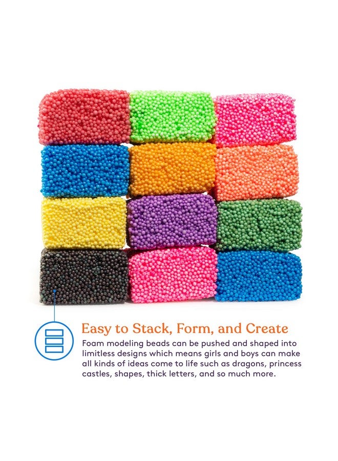 Special Supplies Special Supplies Fun Foam Modeling Foam Beads Play Kit, 12 Blocks Children’s Educational Clay for Arts Crafts Kindergarten, Preschool Kids Toys Develop Creativity, Motor Skills, Reusable Container  - Image 5