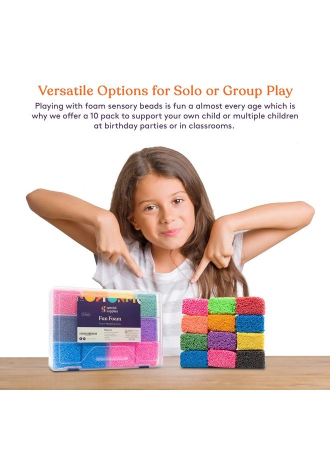 Special Supplies Special Supplies Fun Foam Modeling Foam Beads Play Kit, 12 Blocks Children’s Educational Clay for Arts Crafts Kindergarten, Preschool Kids Toys Develop Creativity, Motor Skills, Reusable Container  - Image 3