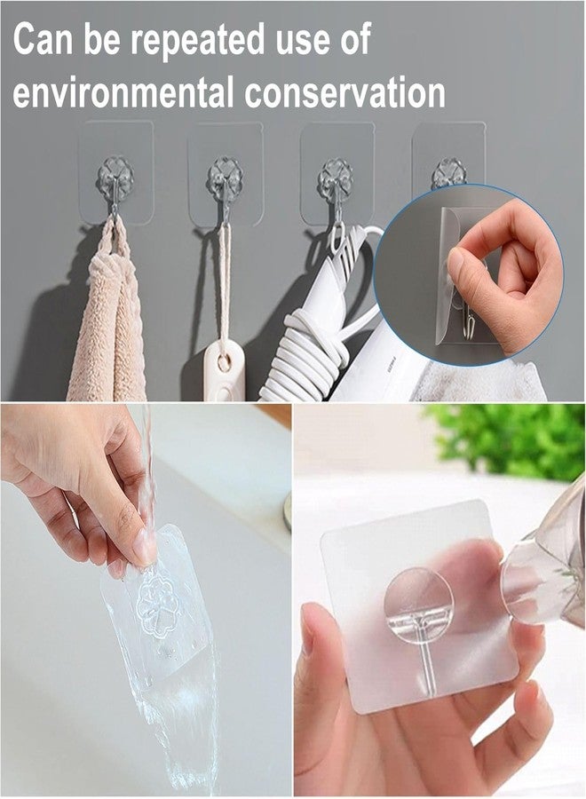 OSFT Self Adhesive Waterproof Wall Hooks for Bathroom Kitchen, Keys Door Outdoor Heavy Duty Transparent Utility Hook for Home (10) - Image 4