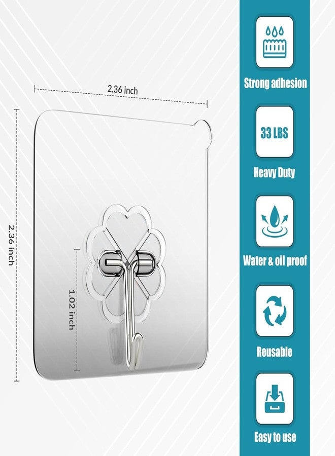OSFT Self Adhesive Waterproof Wall Hooks for Bathroom Kitchen, Keys Door Outdoor Heavy Duty Transparent Utility Hook for Home (10) - Image 2