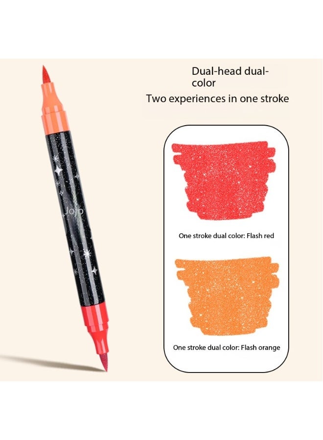 True Color New Elementary School Art Pens, 36Count, 72Colors, Dual-Tip, Soft-Tip, Dreamy Glitter Acrylic Markers - Image 3