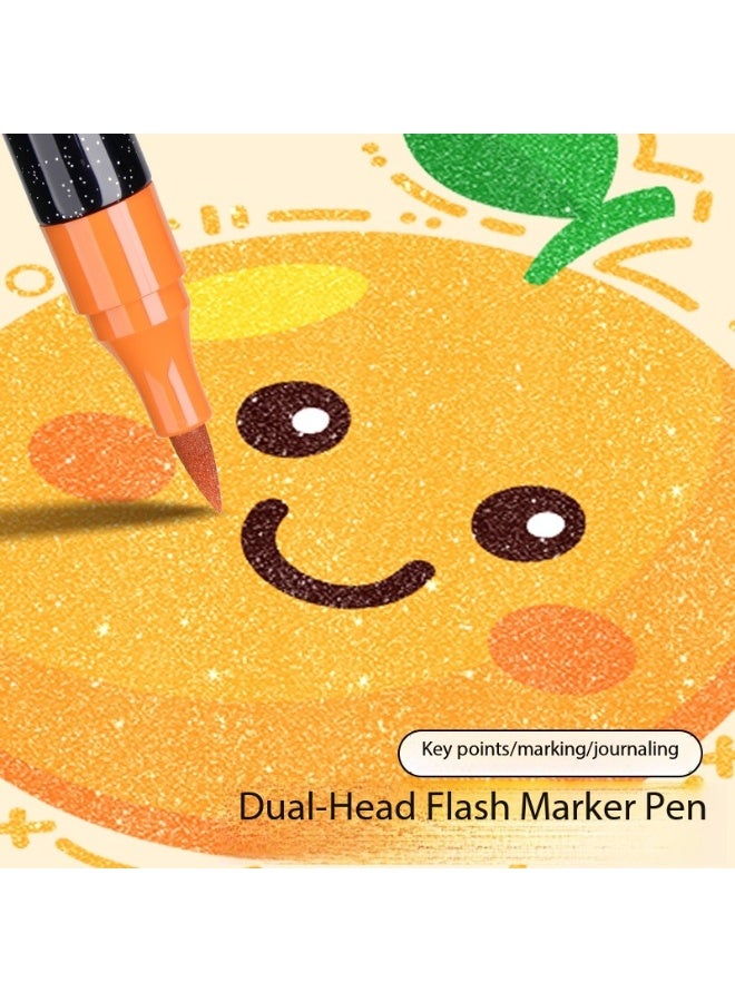 True Color New Elementary School Art Pens, 36Count, 72Colors, Dual-Tip, Soft-Tip, Dreamy Glitter Acrylic Markers - Image 4