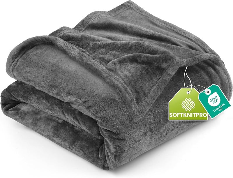 Utopia Bedding Fleece Blanket Twin Size Grey 300GSM Luxury Anti-Static Fuzzy Soft Microfiber Bed Blanket (60x80 Inch) - Image 1