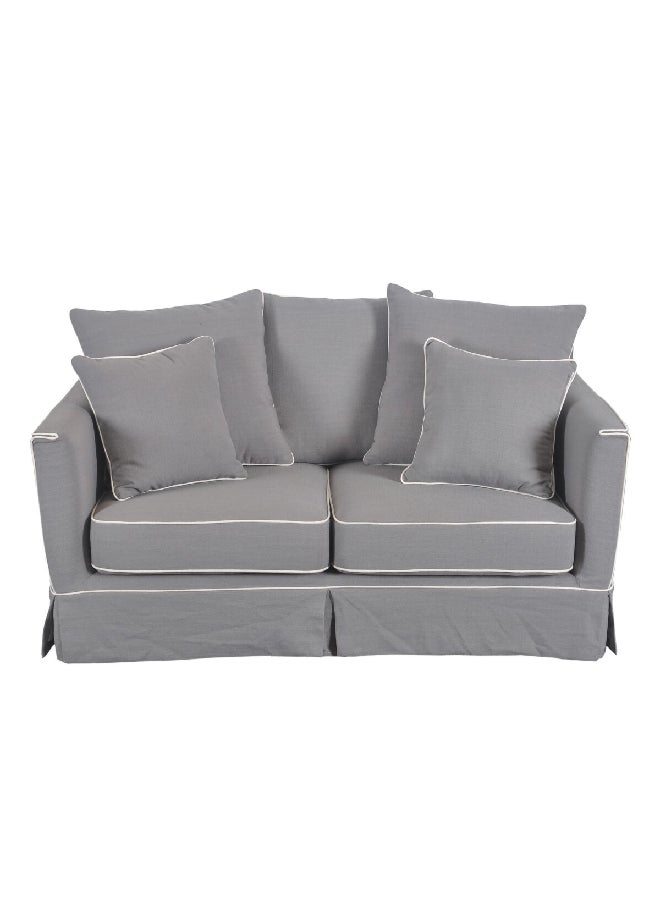 Micasa 2-Seater Elegant Design Plain Fabric Sofa Grey And White 69 X 90 X 145 Cm Rl2362-2S - Image 1