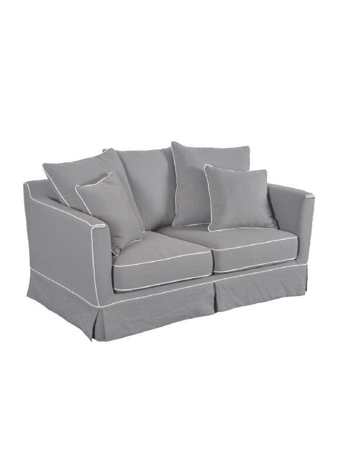 Micasa 2-Seater Elegant Design Plain Fabric Sofa Grey And White 69 X 90 X 145 Cm Rl2362-2S - Image 2