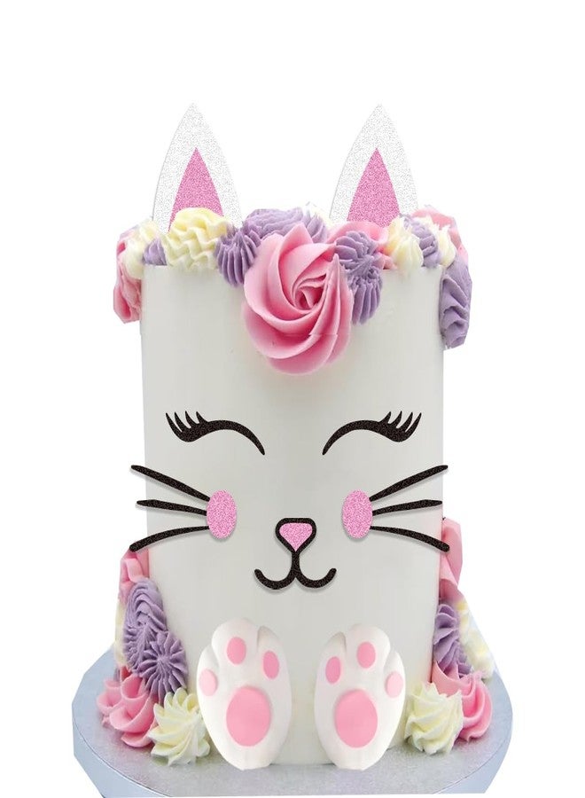GmakCeder Cat Cake Topper Kitty Cat Face Foot Cake Decoration For Kitty Theme Birthday - Image 3