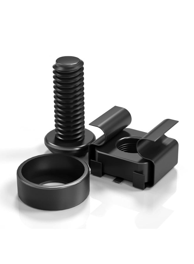 BEST ONE 50 PACK M6 x 16mm Rack Mount Cage Nuts, Screws and Washers for Rack Mount Server Cabinet, Rack Mount Server Shelves, Routers, Rack Mount Screws and Square Insert Nuts - Image 1